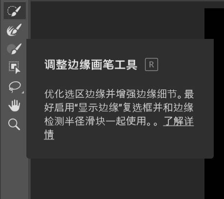 调整边缘画笔工具